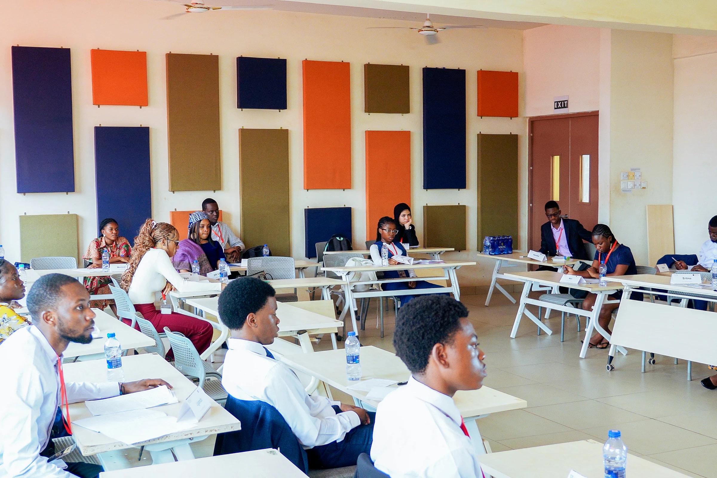 Delegates seated around a committee room during YMAU V