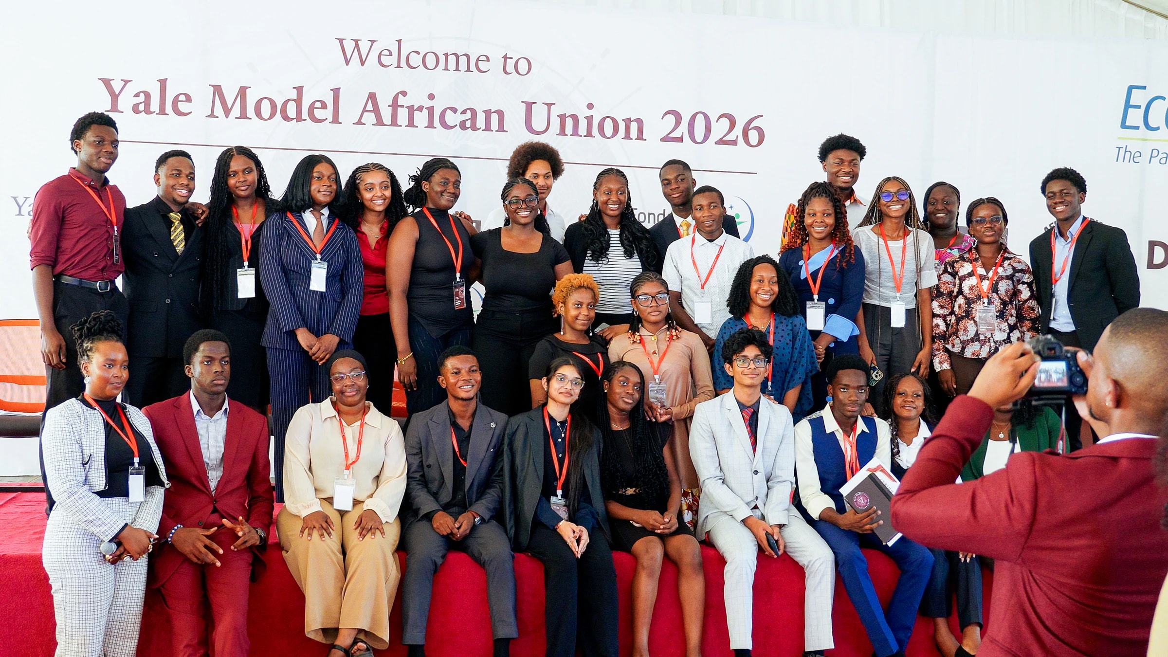 The YMAU V delegation gathered on stage for the closing assembly